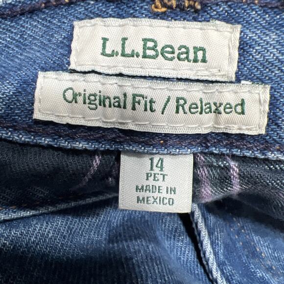 VTG L.L. Bean Original Fit/Relaxed Mom Jeans Blue Flannel Lined Plaid Size 14P - Picture 10 of 16